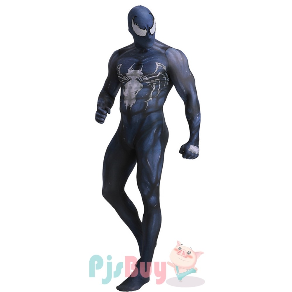 Spiderman Venom Symbiote Lycra Zentai Jumpsuits Cosplay Costume Full Bodysuit