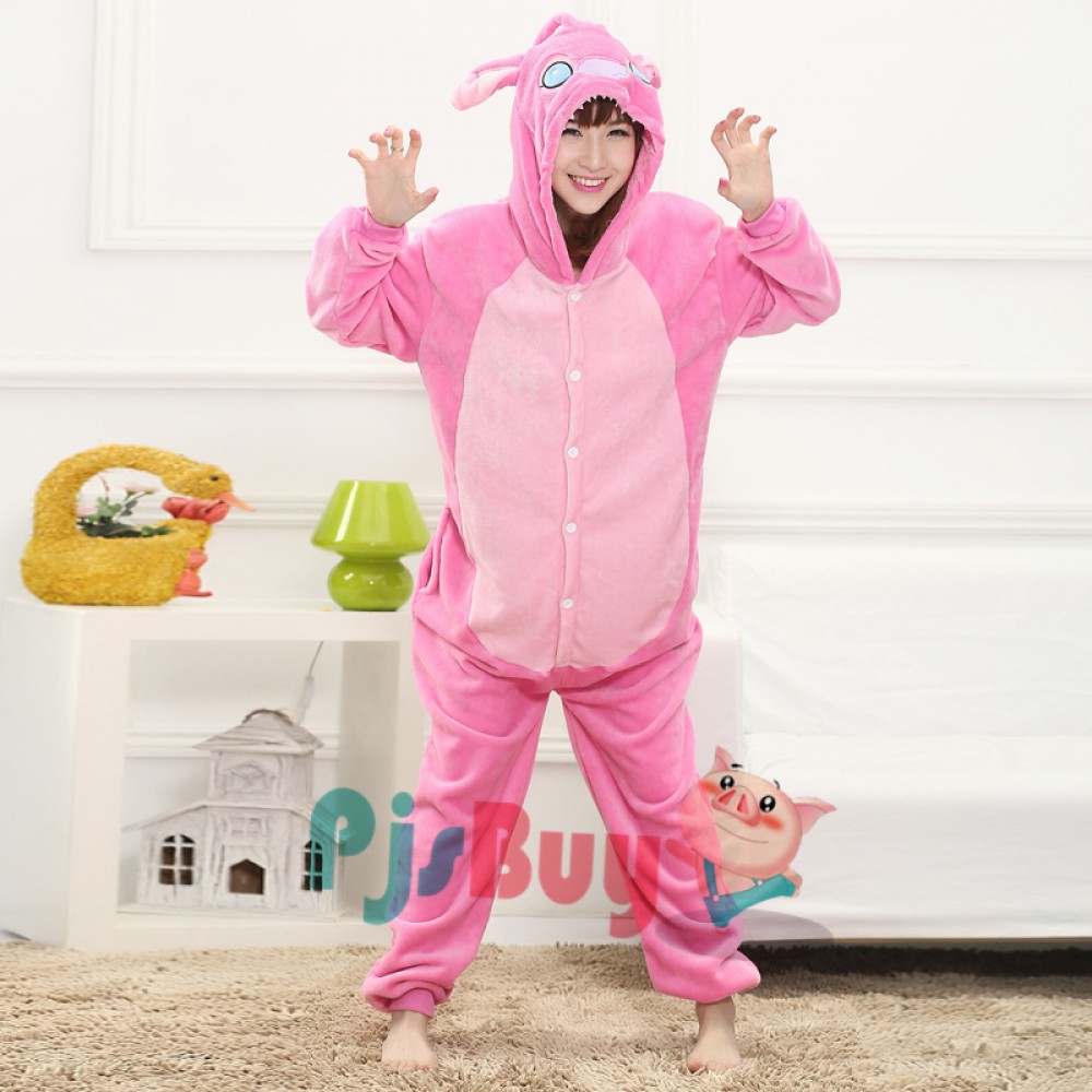 Angel Pink Stitch Adult Animal Onesies Pajamas With Best Price