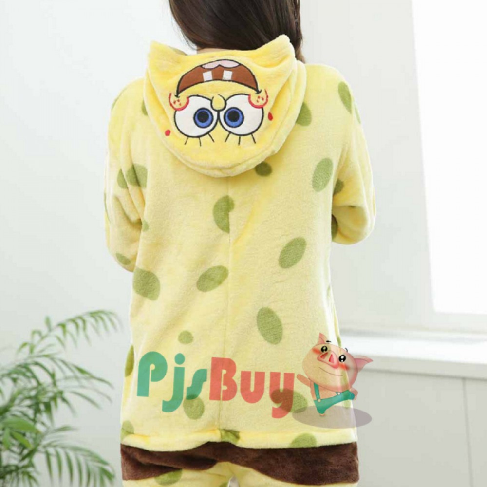 Spongebob Adult Kigurumi Onesiee Pajamas Cosplay Unisex Costume Sleepwear ^^ 