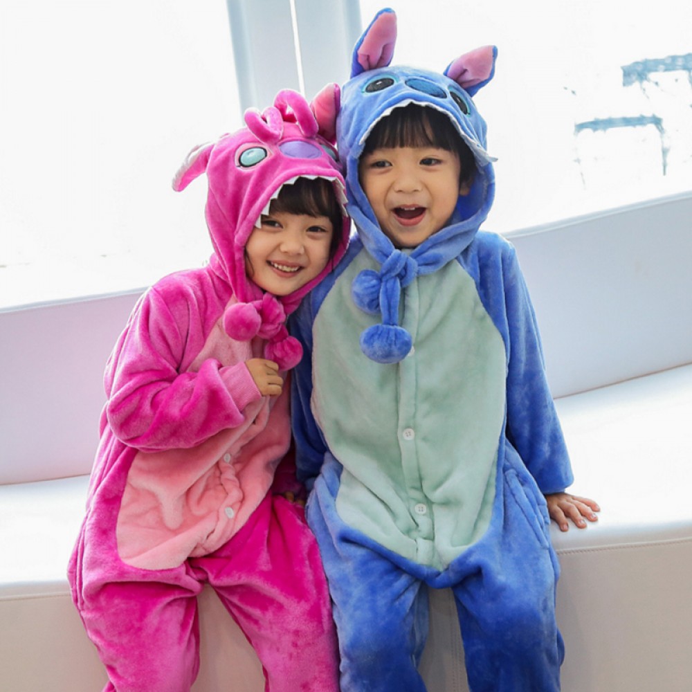Stitch And Angel Kigurumi Onesie Pajamas Animal Costumes For Adult & Teens