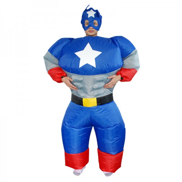 Captain America Inflatable Costume Blow Up Costume Halloween Fun Suit