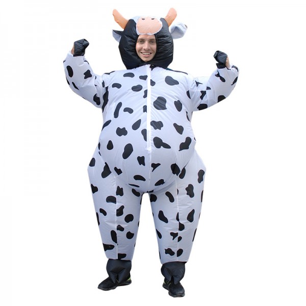 Blow Up Inflatable Cow Costumes Halloween Animal Funny Suit for Adult