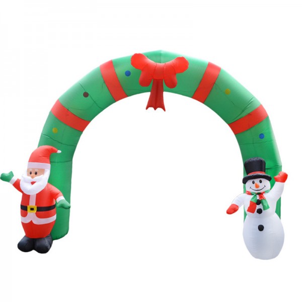 Blow Up Santa And Snowman Arched Door Out Door Christmas Inflatable Decorations