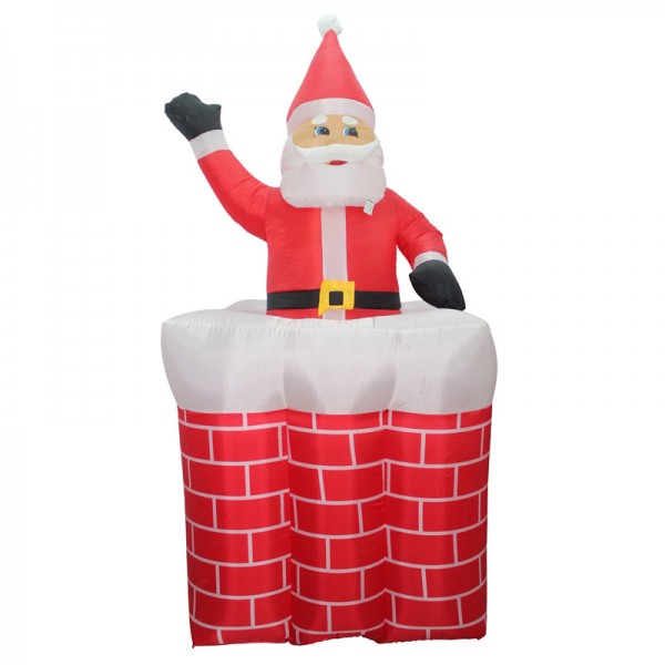 Inflatable Santa Claus With Lifting Chimney Blow Up Christmas Decorations