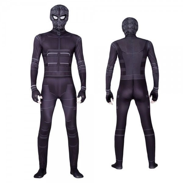 Spider Man Far From Home Black Stealth Suit Halloween Cosplay Costume Adult & Kids