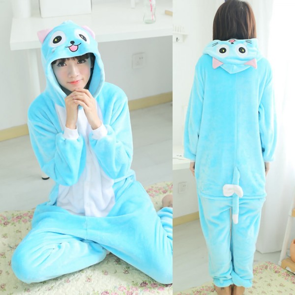 Blue Cat Adult Animal Onesie Pajamas Costume
