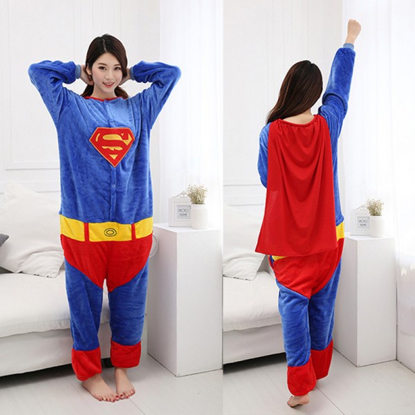Superman Adult Animal Onesie Pajamas Super Hero Costume