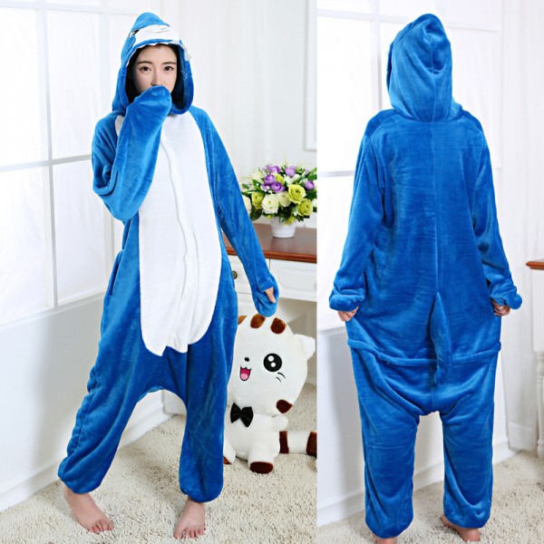 Blue Shark Adult Animal Onesie Pajamas Costume