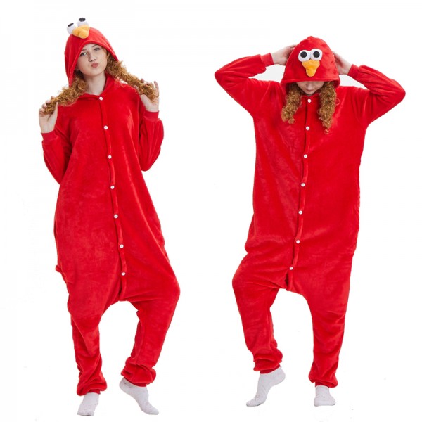Elmo Sesame Street Adult Animal Onesie Pajamas Costume