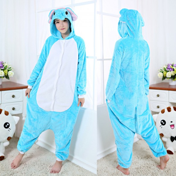 Blue Elephant Adult Animal Onesies Pajamas Being Hot Sale