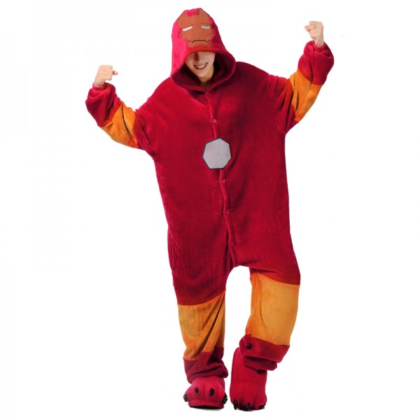 Iron Man Adult Animal Onesie Pajamas Super Hero Costume