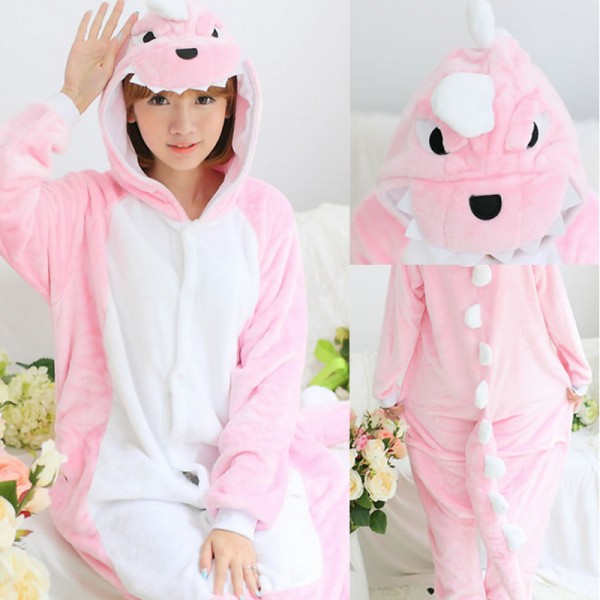 Pink Dinosaur Adult Animal Onesie Pajamas Costume
