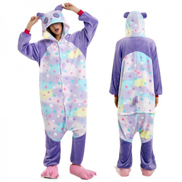 Star Panda Adult Animal Onesie Pajamas Costume