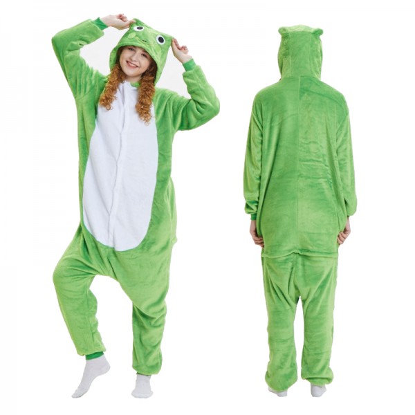 Green Frog Adult Animal Onesie Pajamas Costume