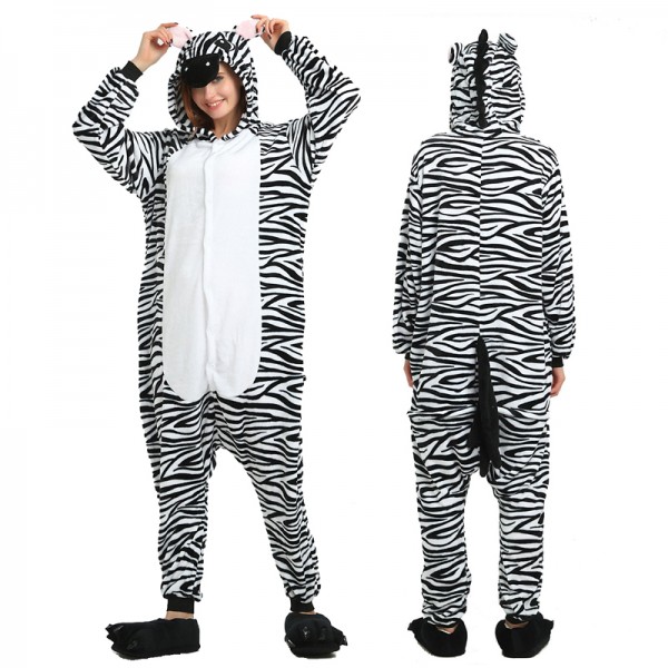 Zebra Adult Animal Onesie Pajamas Costume