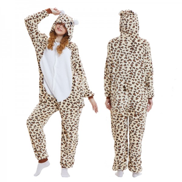 Leopard Bear Adult Animal Onesie Pajamas Costume