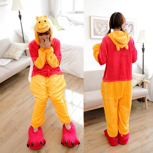 Winnie the Pooh Bear Adult Animal Onesie Pajamas Costume