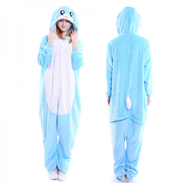 Blue Bunny Adult Animal Onesie Pajamas Costume