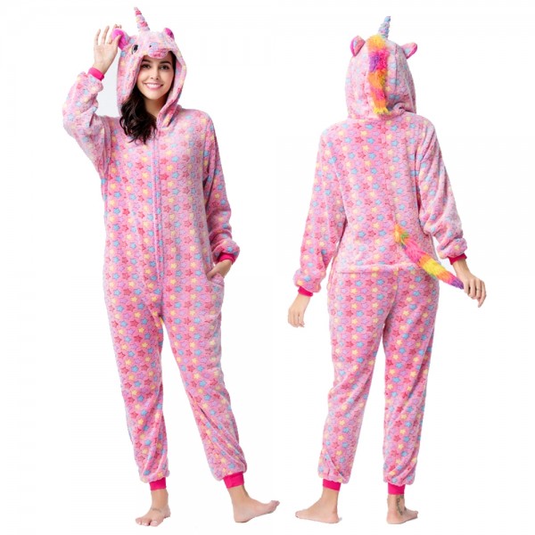 Pink Star Onesie Pajamas Costumes Adult Animal Onesies Zip up