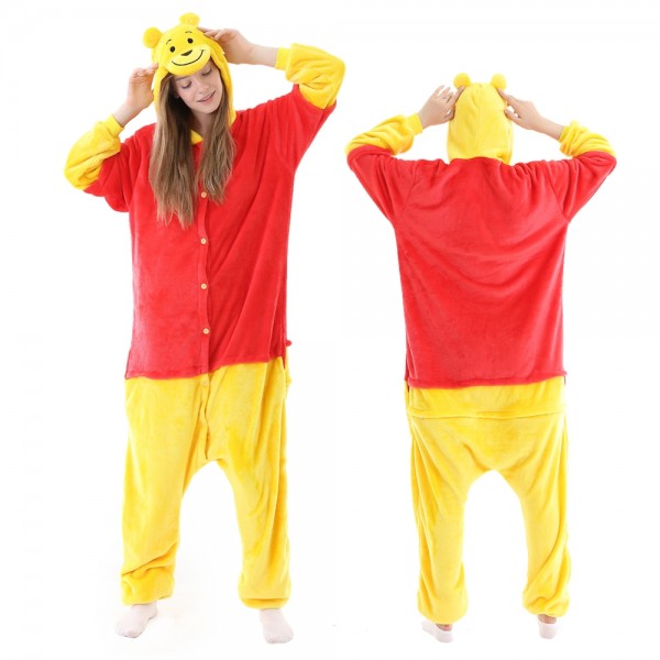 Winnie the Pooh Bear Onesie Pajamas Adult Animal Onesies Halloween Costumes