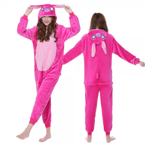 Lilo & Stitch Onesie Pajamas Pink Adult Animal Onesies Halloween Costumes