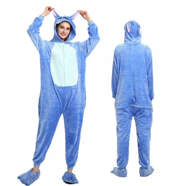Stitch Onesie for Adult Animal Onesies Flannel Pajamas Halloween Costumes