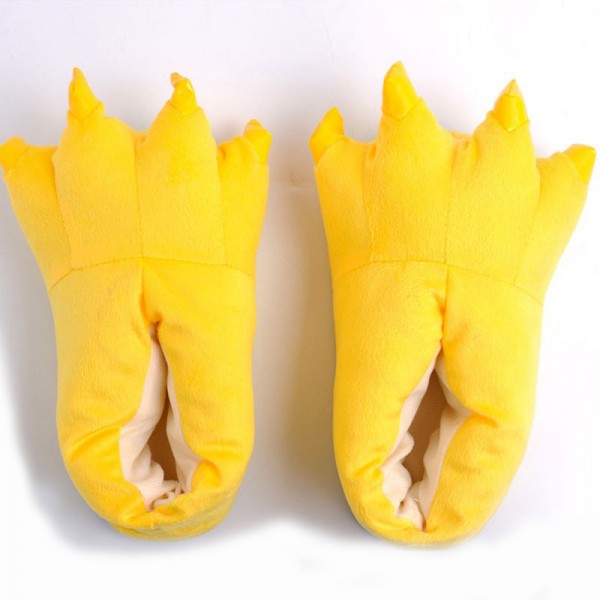 Yellow Paw Slippers Animal Onesies Pajamas Costume Shoes
