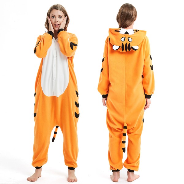 Orange Tiger Onesie Pajamas Adult Animal Onesies