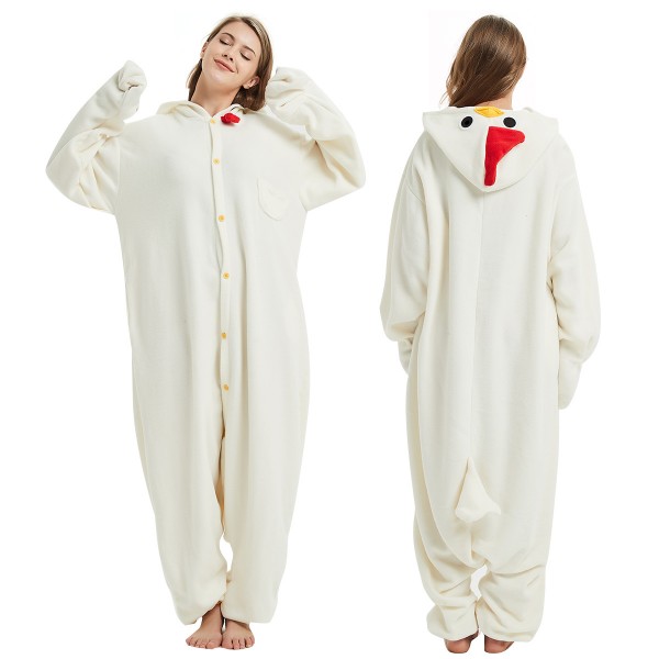 White Chick Onesie Pajamas Adult Animal Onesies