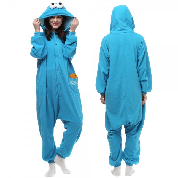 Cookie Monster Onesie Pajamas Adult Animal Onesies