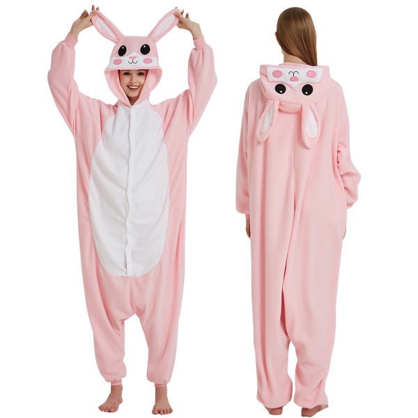 Pink Bunny Onesie Pajamas Adult Animal Onesies