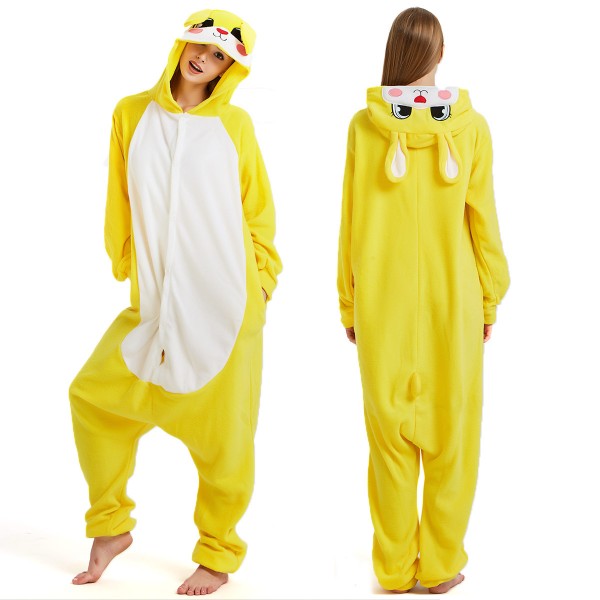 Yellow Bunny Onesie Pajamas Adult Animal Onesies