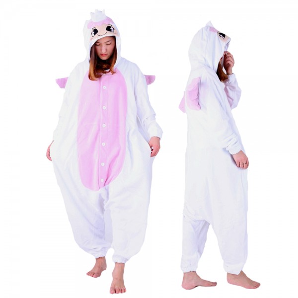 Pink Angel Onesie Pajamas Costumes Adult Animal Onesies Button Closure