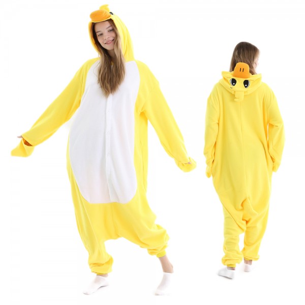 Yellow Duck Onesie Pajamas for Adult Animal Onesies Halloween Costumes