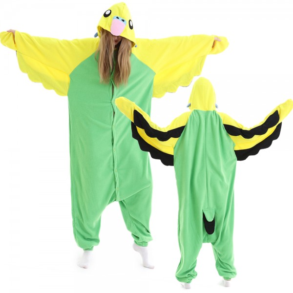 Green Parrot Onesie Pajamas for Adult Animal Onesies Halloween Costumes