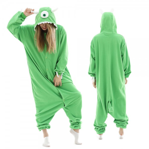 Mike Wazowski Monster.Inc Onesie Pajamas for Adult Animal Onesies Halloween Costumes