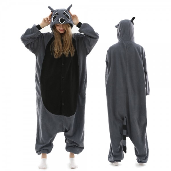 Raccoon Onesie Pajamas for Adult Animal Onesies Halloween Costumes