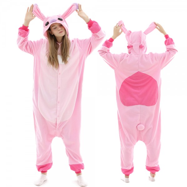 Pink Stitch Lilo & Stitch Onesie Pajamas for Adult Animal Onesies Halloween Costumes