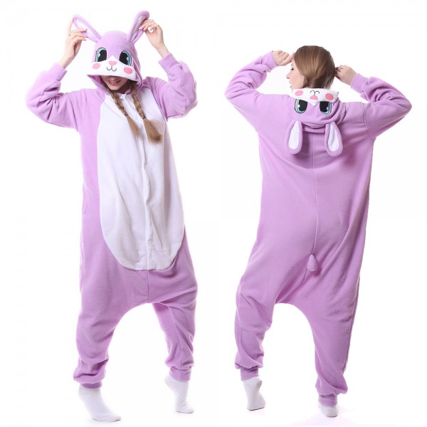 Purple Rabbit Onesie Pajamas for Adult Animal Onesies Cosplay Halloween Costumes