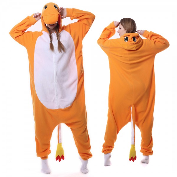 Charmander Onesie Pajamas for Adult Animal Onesies Cosplay Halloween Costumes