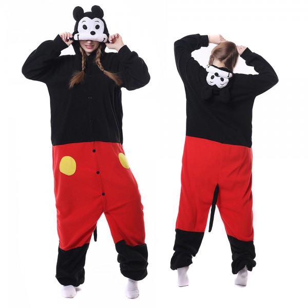 Mikey Mouse Onesie Pajamas for Adult Animal Onesies Cosplay Halloween Costumes