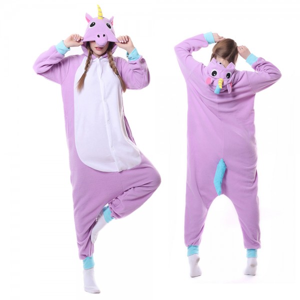 Purple Unicorn Onesie Pajamas for Adult Animal Onesies Cosplay Halloween Costumes