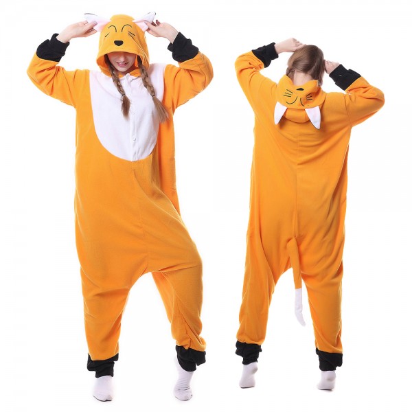 Japanese Fox Onesie Pajamas for Adult Animal Onesies Cosplay Halloween Costumes