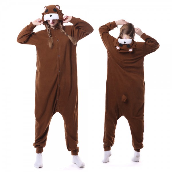Brown Bear Onesie Pajamas for Adult Animal Onesies Cosplay Halloween Costumes