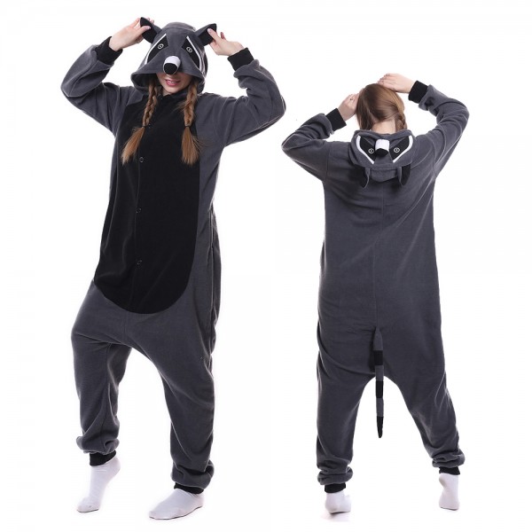 Raccoon Onesie Pajamas for Adult Animal Onesies Cosplay Halloween Costumes