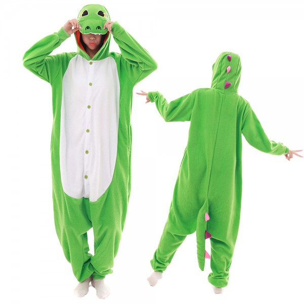 Green Dragon Onesie Pajamas for Adult Animal Onesies Cosplay Halloween Costumes