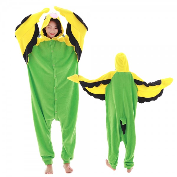 Green Parrot Onesie Pajamas for Adult Animal Onesies Cosplay Halloween Costumes