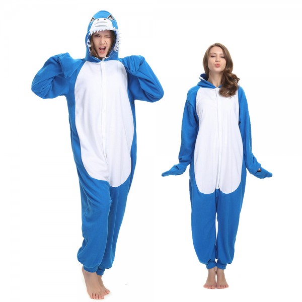 Shark Onesie Pajamas for Adult Animal Onesies Cosplay Halloween ...