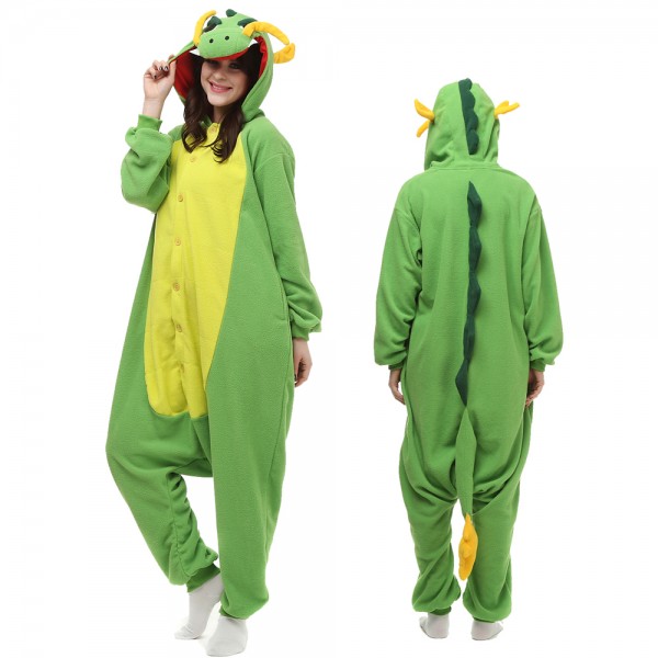 Chinese Dragon Onesie Pajamas for Adult Animal Onesies Cosplay Halloween Costumes