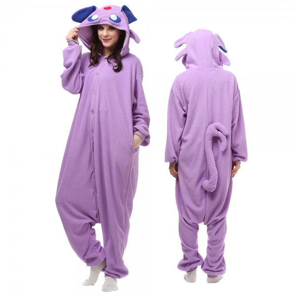 Espeon Onesie Pajamas for Adult Animal Onesies Cosplay Halloween Costumes